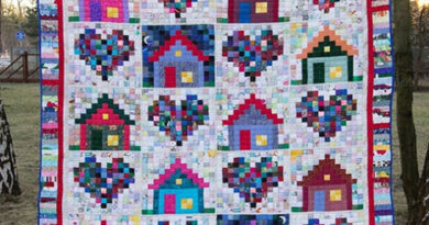 Heart And Houses Block Quilt